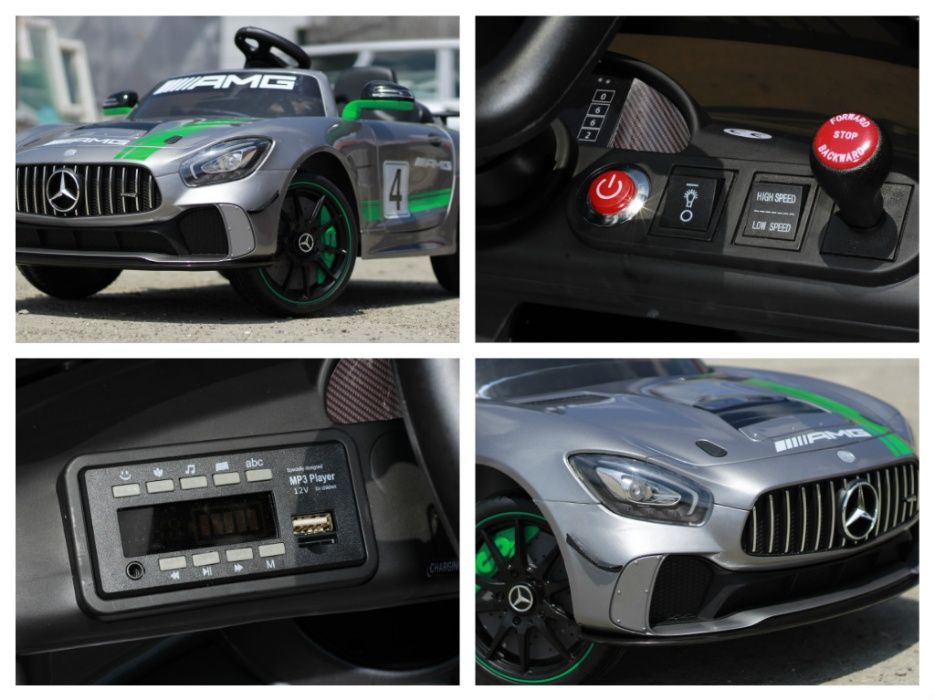 Masinuta electrica pentru copii Mercedes GT-R AMG #Silver