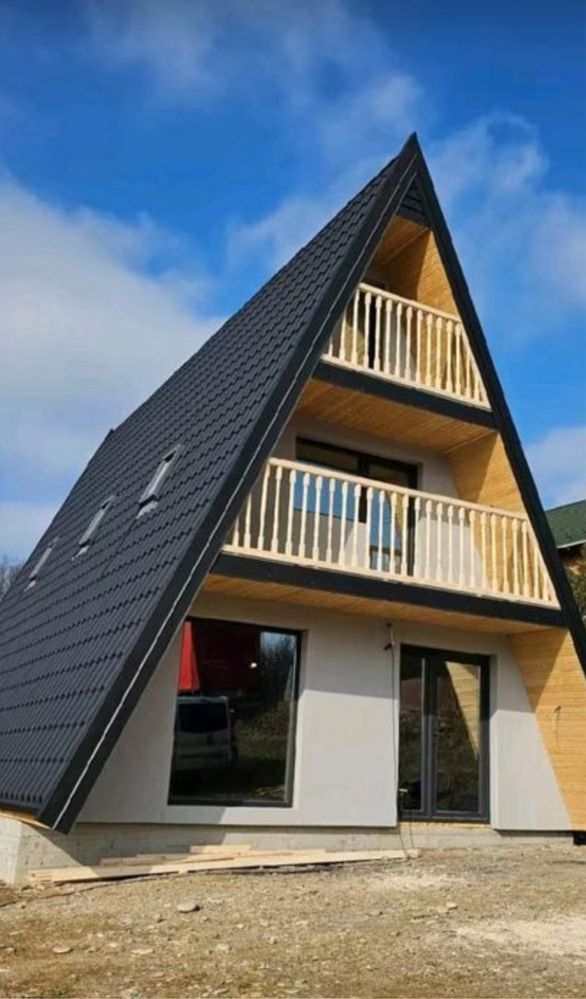 Producator casute si cabane din lemn tip casa sau Aframe