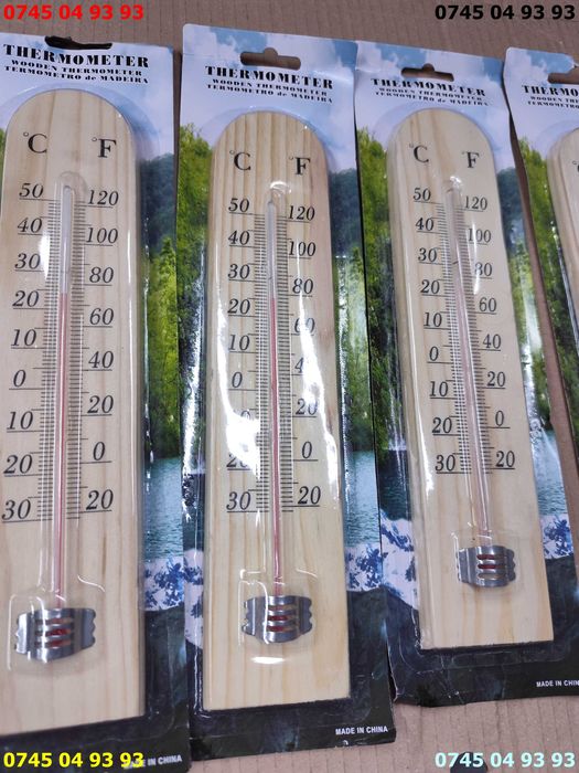 termometru clasic mercur de interior si exterior 25x5cm