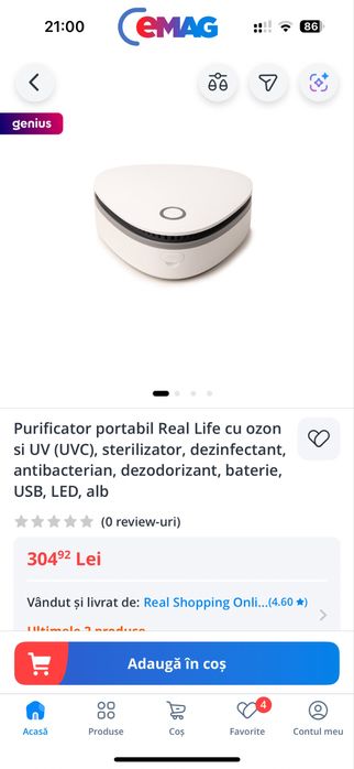 Purificator portabil cu ozon
