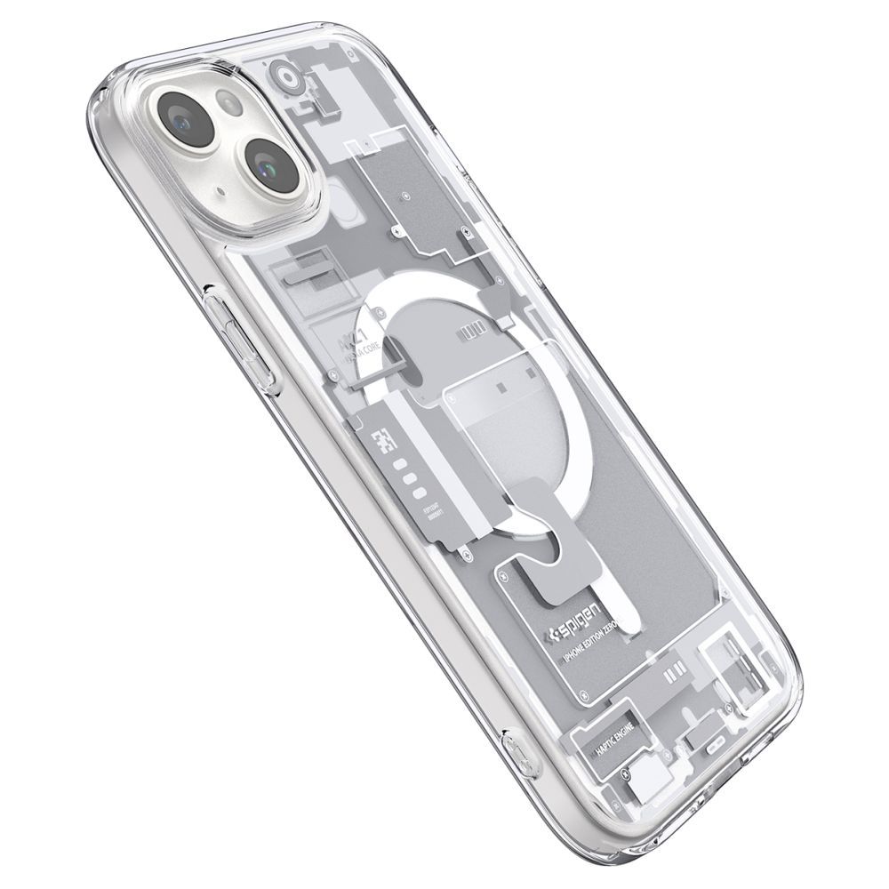 Husa pentru iPhone 15 - Spigen Ultra Hybrid MagSafe Zero One - White