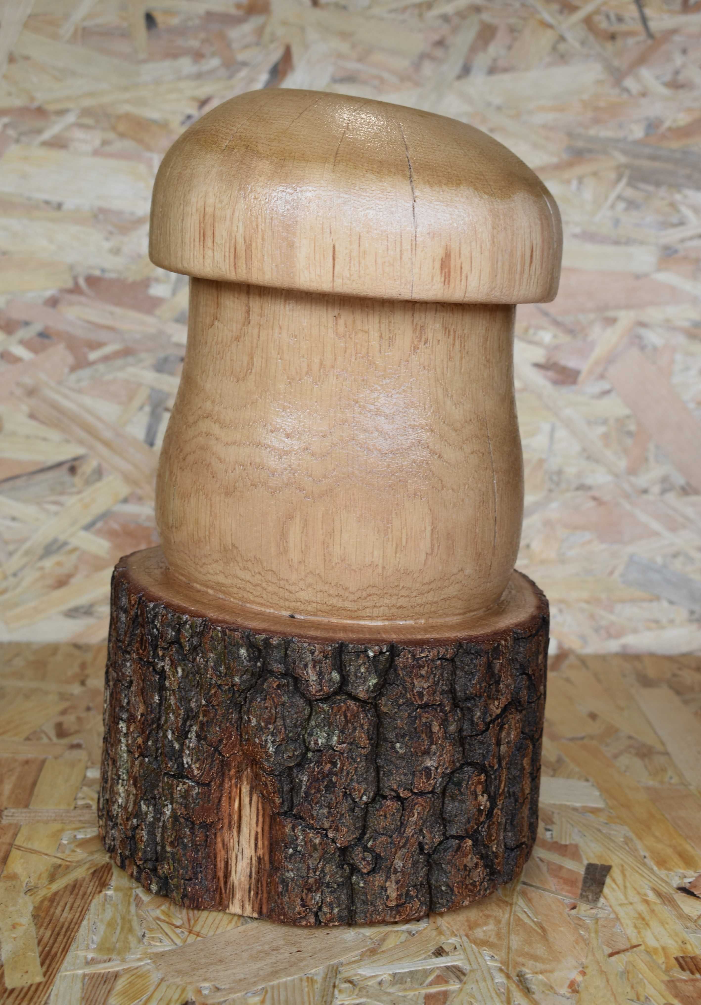 ciuperca sculptura din lemn de stejar , cu forma de boletus edulis, 14