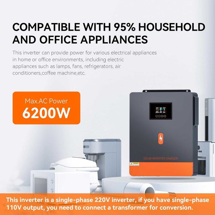 Invertor hibrid PowrMr 6,2 kW 48V cu WiFi