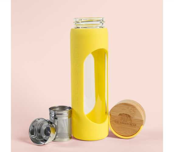 Нова! Бутилка за чай с инфузер THE GREEN BEAR 500 мл + подарък