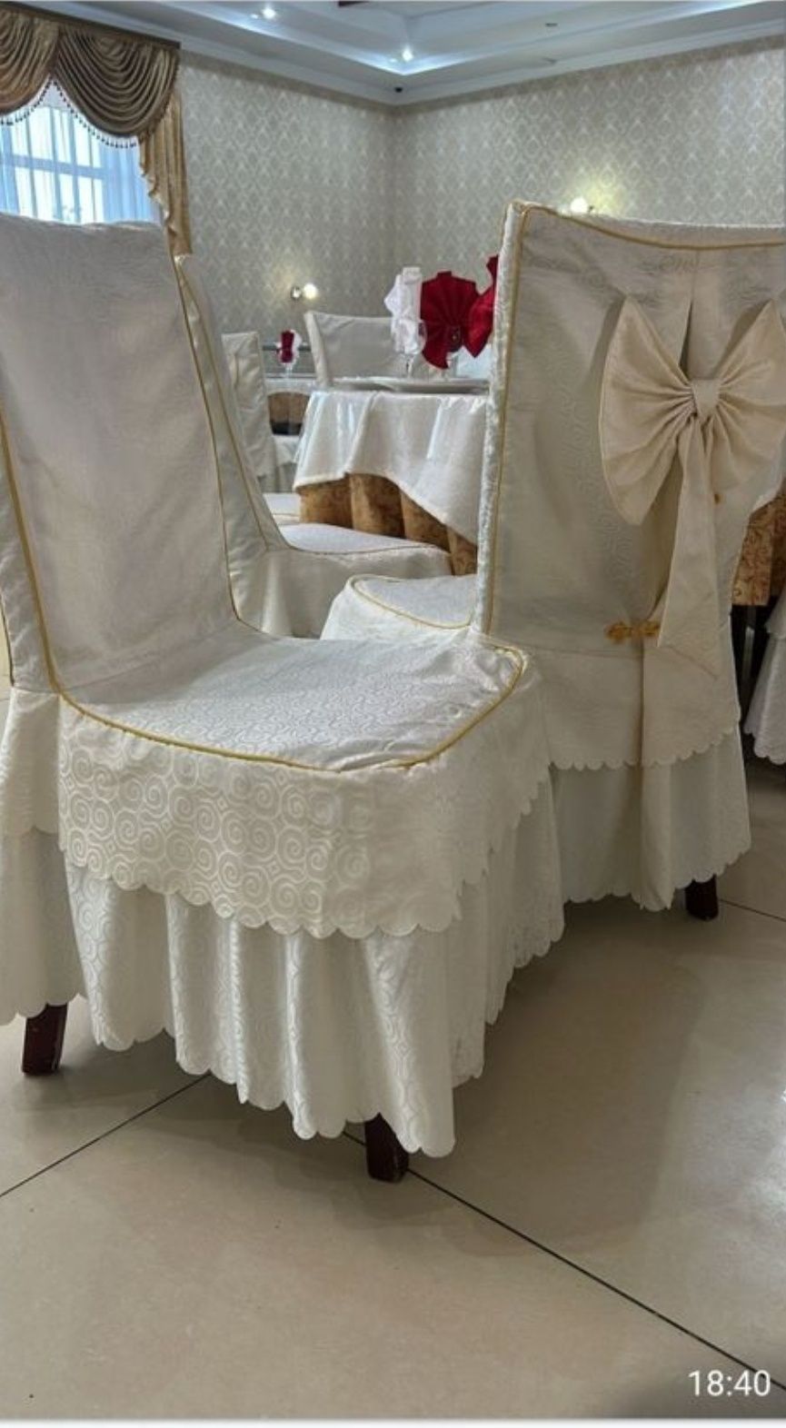 Продам чехлы на стулья цвет Айвори
