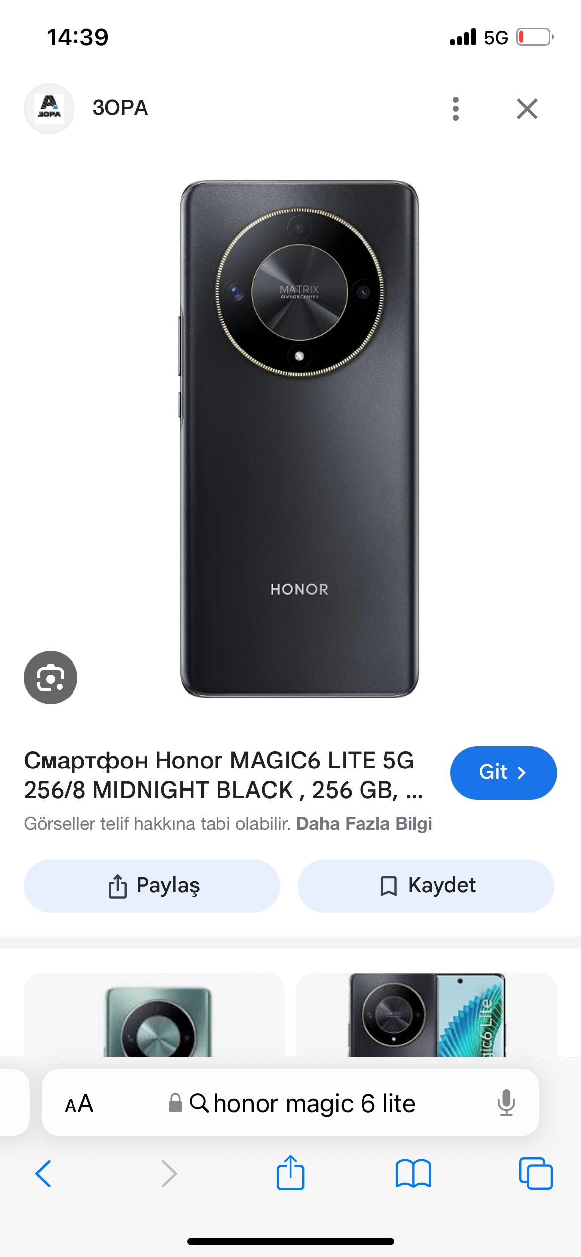 HONOR Magic6 Lİte Midnight Black