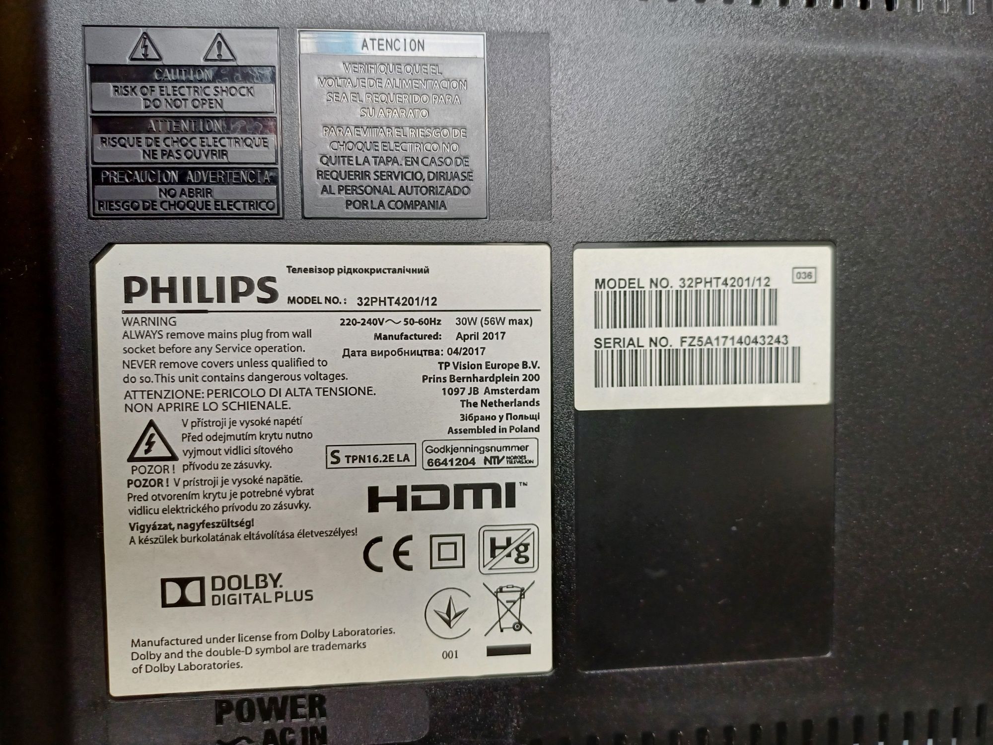 Televizor Philips ultrasubtire! non Smart - diagonala 80cm