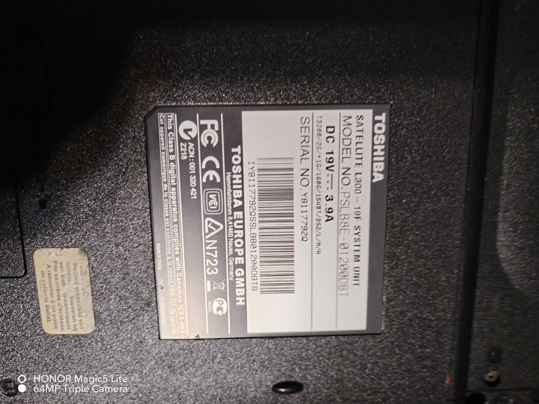 Продавам лаптоп TOSHIBA satellite L300-19f