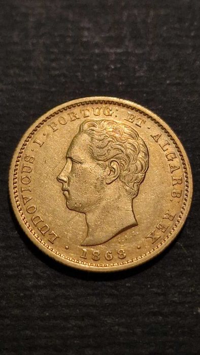 Златна Монета 5000 Рейес Португалия Луиш I   1868