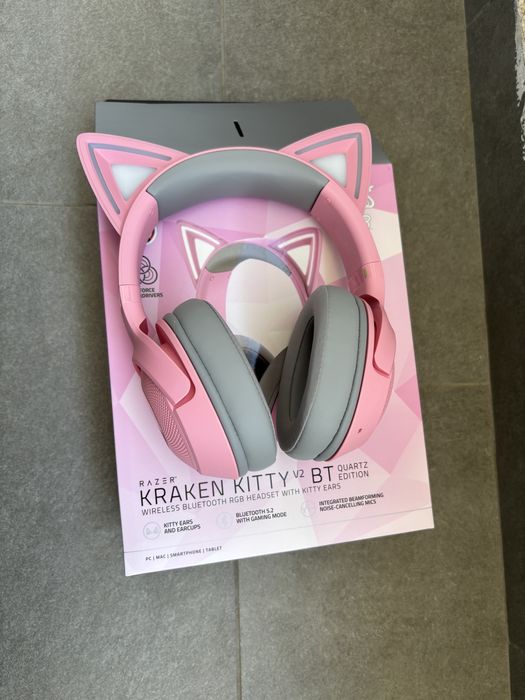 Casti Razer Kraken Kitty V2 Bluetooth 5.2 Quartz Edition