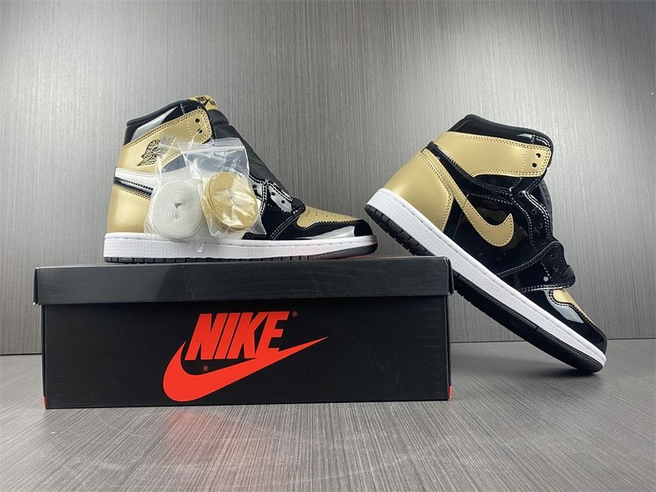 Air Jordan 1 Retro High Patent Gold TOE  NRG