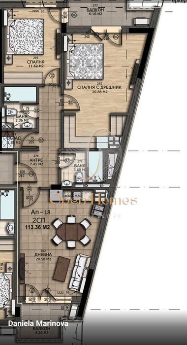 Продава се Тристаен апартамент в София, Левски - 113 кв.м за 1606 €/кв.м - Снимка #4