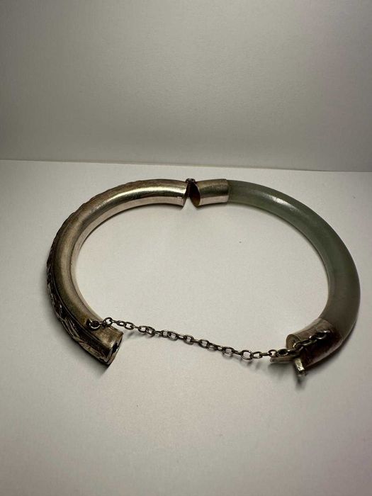 Brățară vintage din argint și jad