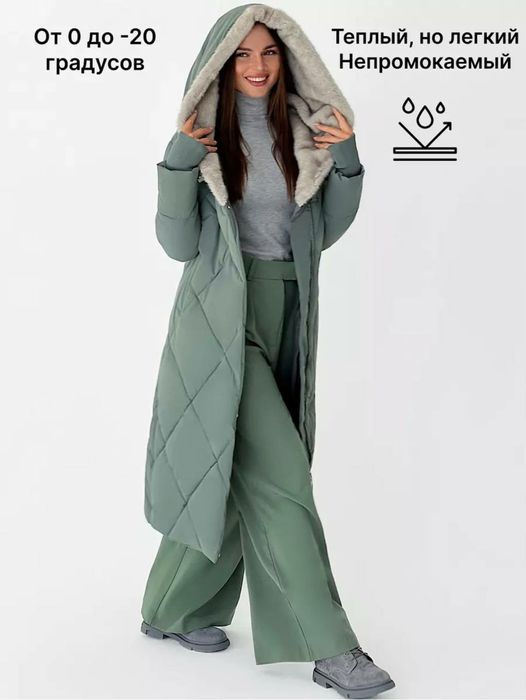 Пуховик-пальто зимний