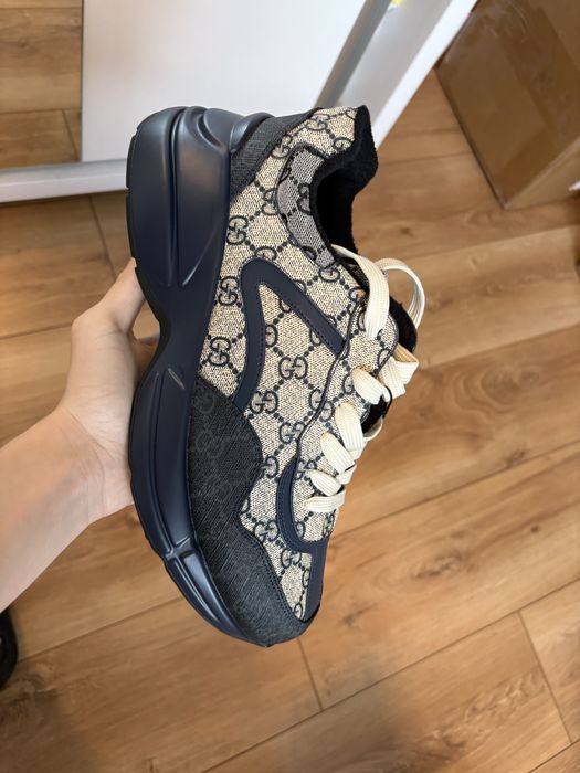 Gucci Rhyton Trainers Beige Blue Monogram