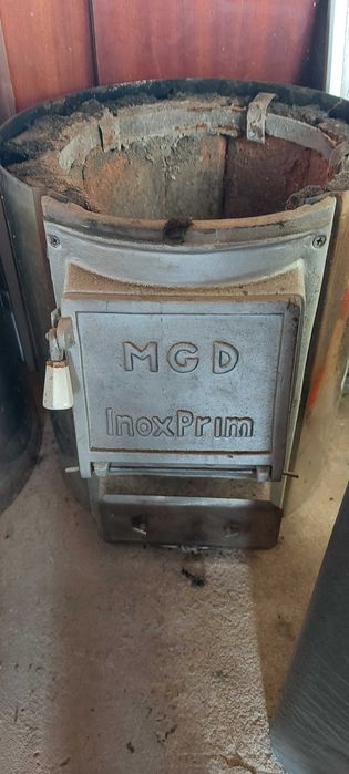 Boiler inox cu soba pe lemne