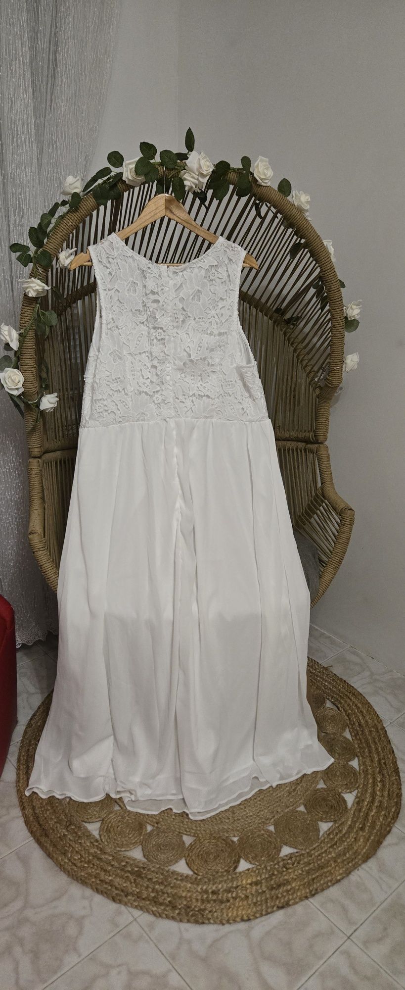 Лятна бяла рокля с дантела 2хл 2xl 48 EU