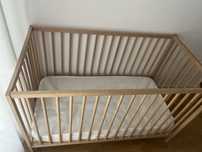 Patut lemn bebelus Ikea+saltea
