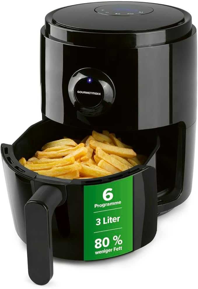 Фритюрник с горещ въздух GOURMETmaxx 3L Airfryer 8 функции, 6 програми