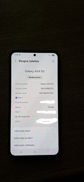 Samsung Galaxy A54 5G:
 Samsung Galaxy A54 5G – 8 GB RAM / 128 GB – Te