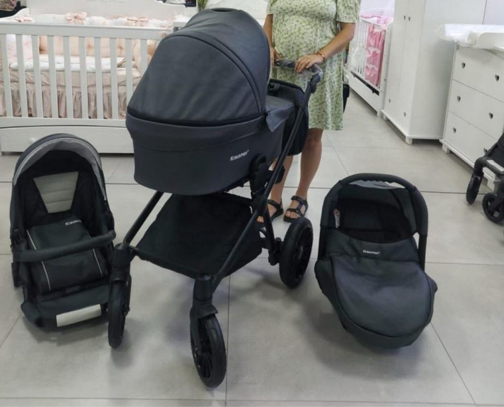 Carucior 3 in 1 Rider Soft Grey - Krausman