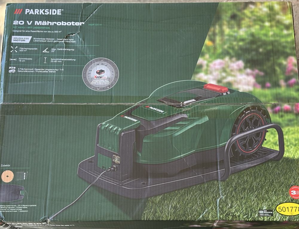 Vând Robot tuns iarbă/gazon cu acumulator Parkside nou sigilat