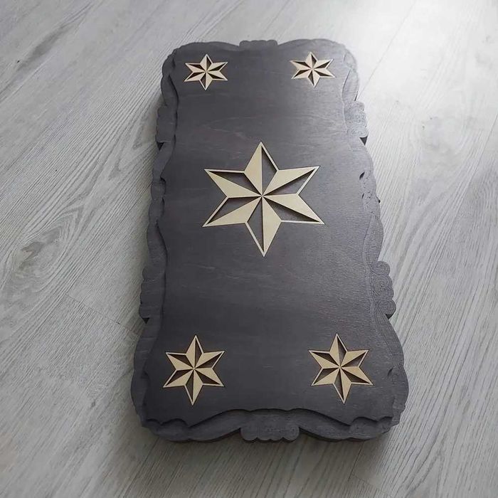 Нарды резные воровские "Звезда" со стеклом (Россия)