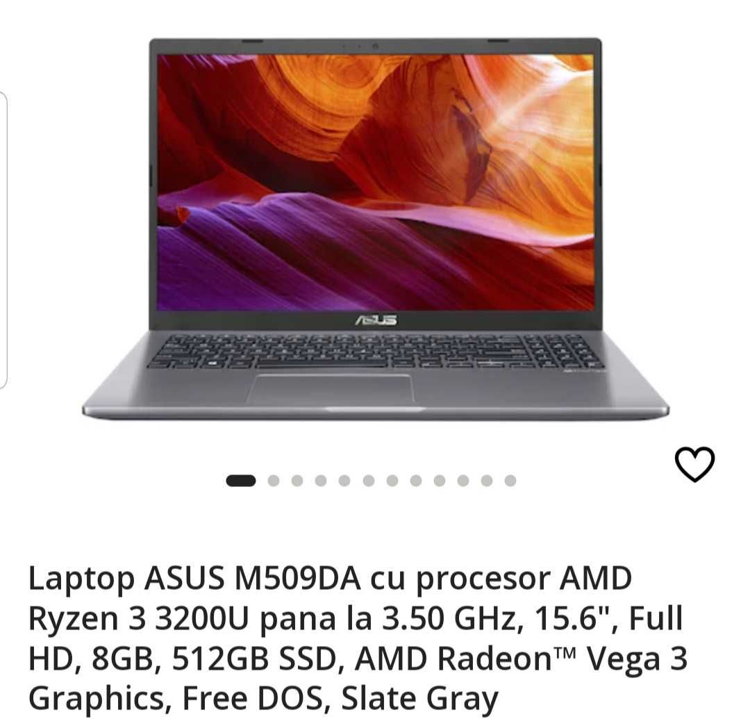 Laptop ASUS M509DA cu procesor AMD Ryzen 3