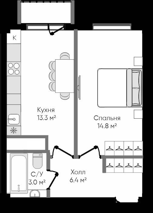 1 комнатная АКЦИЯ  КУЙЛЮК 154365