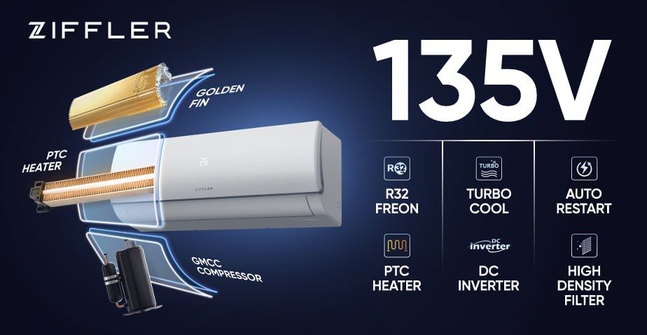 Кондиционер ZIFFLER 12 invertor 135 volt