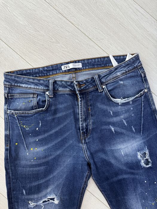 Blugi Slim Fit Zara Originali - Model pete vopsea
