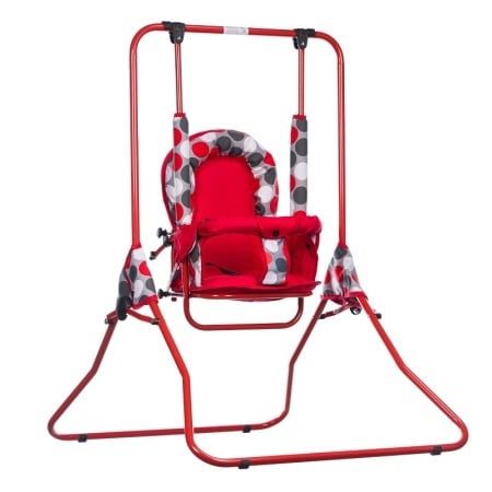 Leagăn/balansoar pentru copii cu spătar reglabil si bară detașabilă