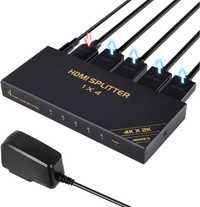 TCNEWCL 4K-60Hz HDMI Splitter 1in 4Out,1080P-120Hz,3D HDR HDCP2.3