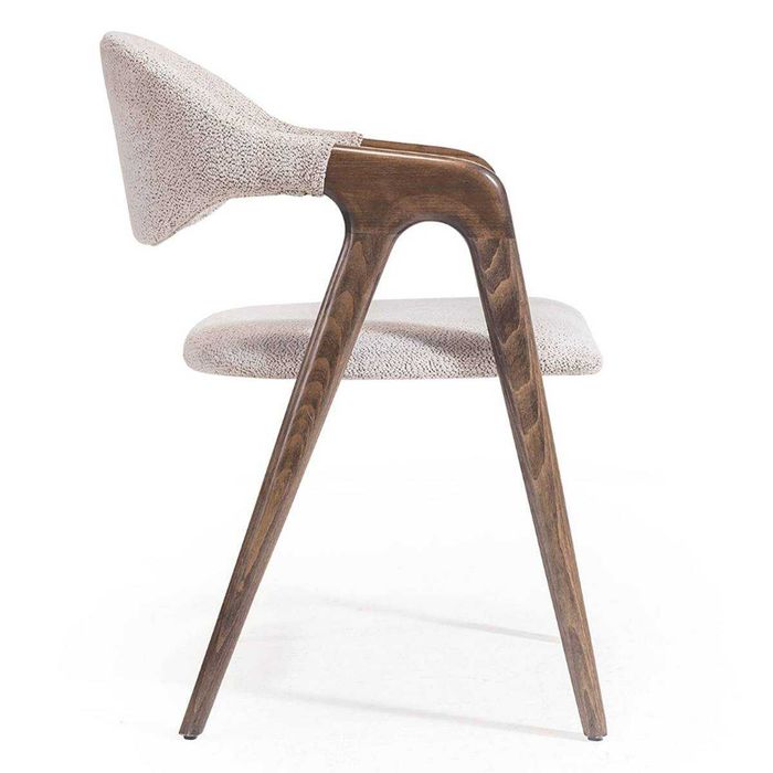 Модерни трапезни столове от масив с текстилна дамаска