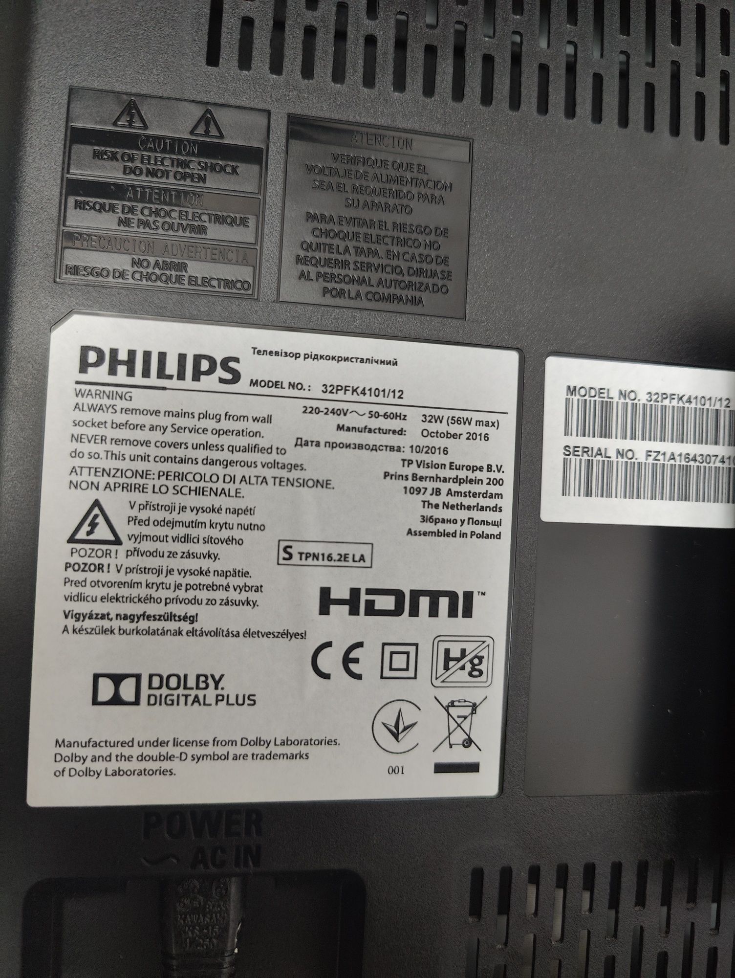 Tv led full-HD Philips 32PFK4101/12, impecabil