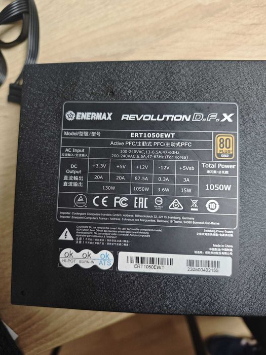 Sursa Pc ENERMAX Revolution D.F. X, ARGB PCI-e 5.0, 1050W, 80Plus Gold