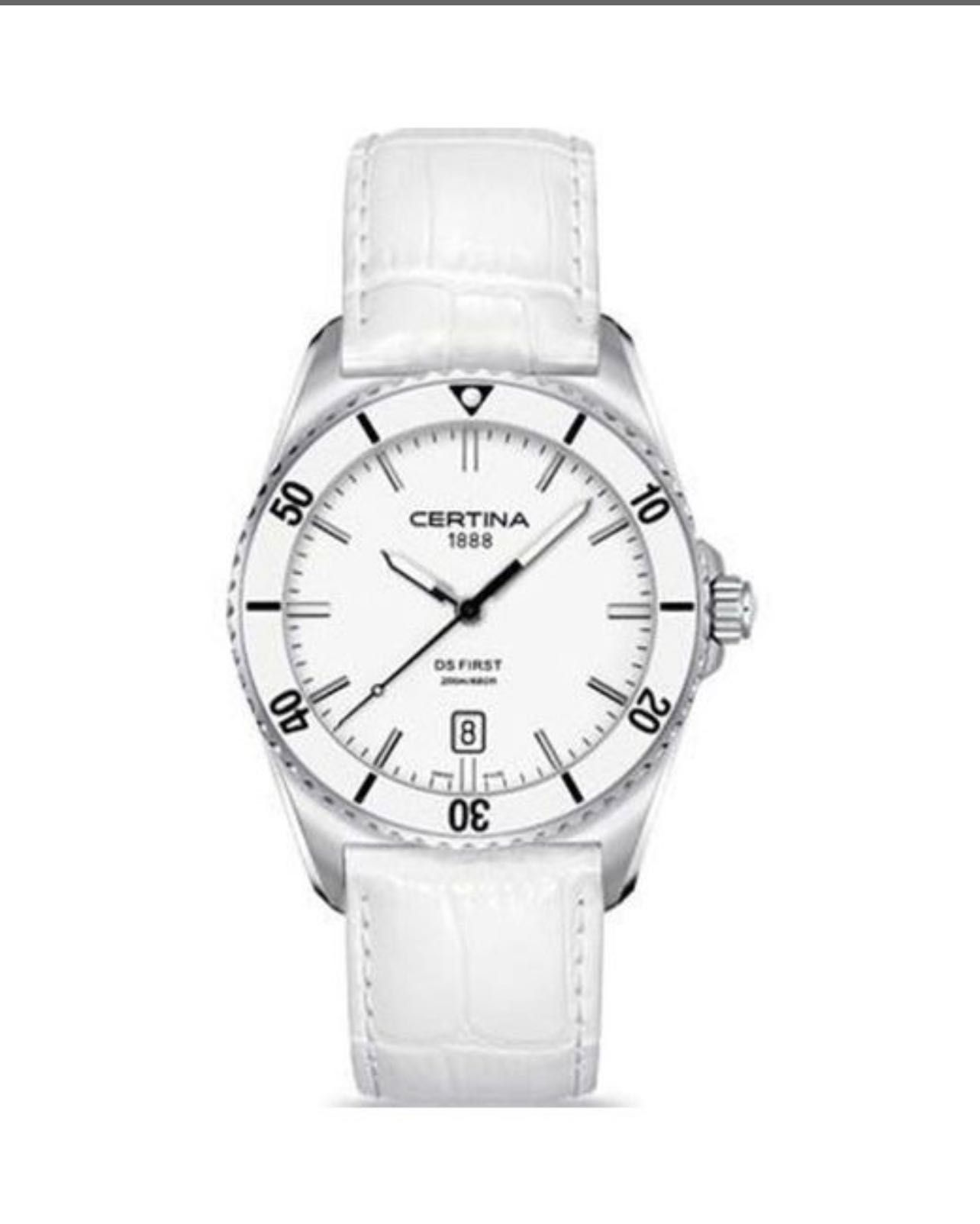 CERTINA
DS First Ceramic Genuine White Leather Men's Quartz Watch