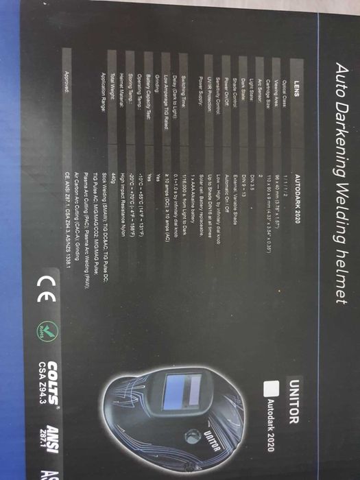 Masca de sudura Unitor Autodark 2020