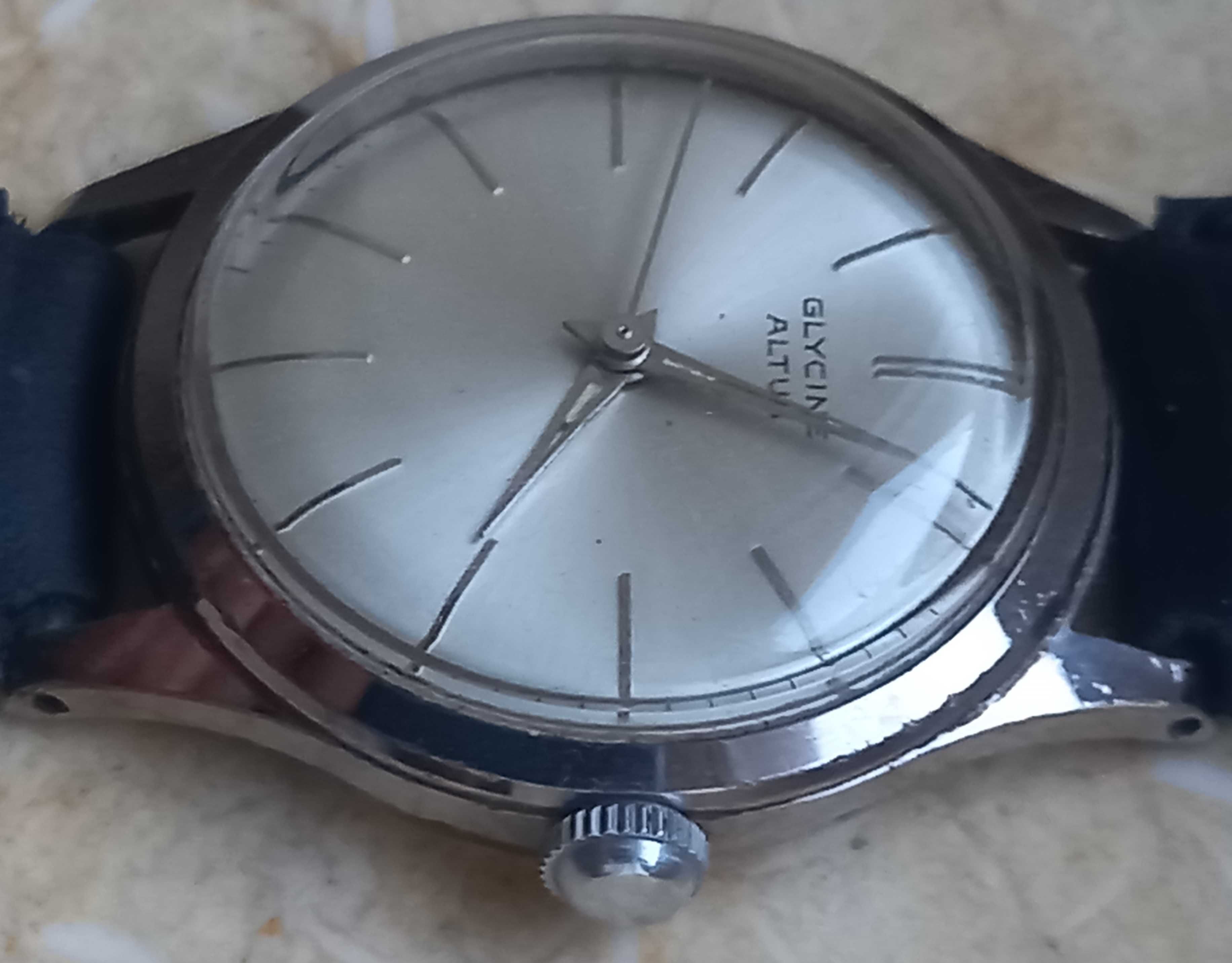 Ceas mecanic bărbătesc vintage 1960 Glycine Altus Silver