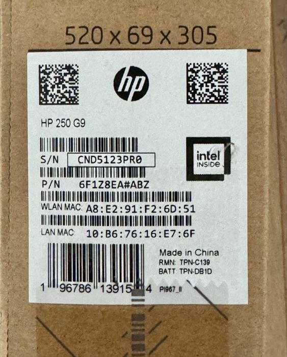 Laptop HP 250 G9 15.6” FHD N4500 16GB 1TB  Negru  Nou Transport Inclus