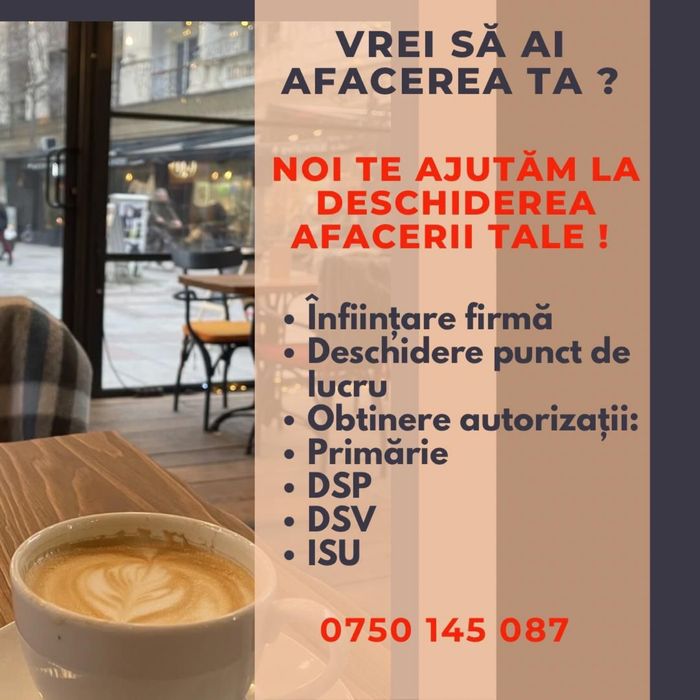 Deschiderea Cafenea / Bistro / Coffee To Go /Horeca/Afacere fara stres