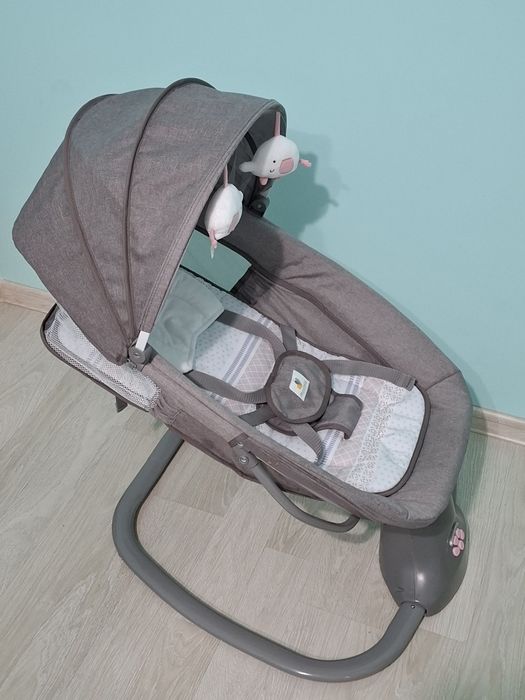 Balansoar electri 3 in 1 pentru bebelusi, bluetooth, telecomanda
