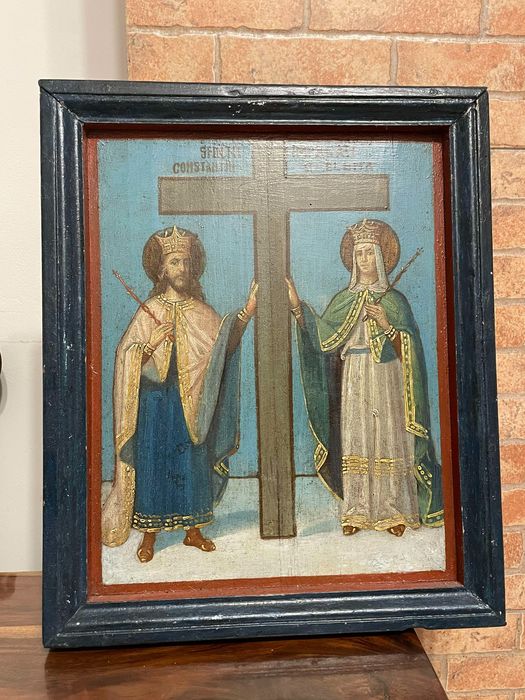 Icoana veche, sfintii Constantin si Elena