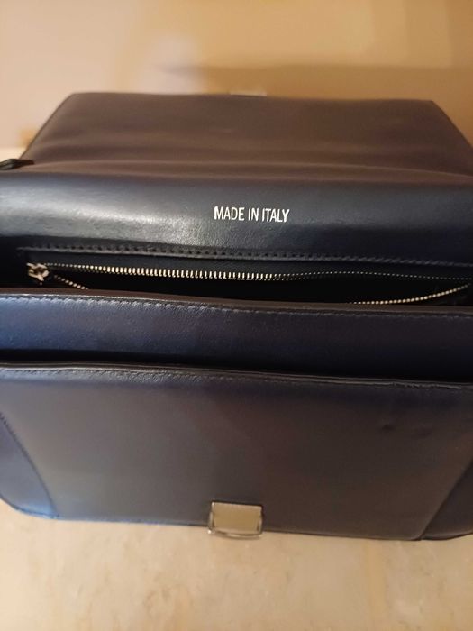 Geanta piele bleumarin Zadig & Voltaire