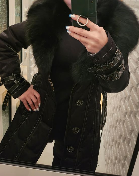 100 лв ПРОМОЦИЯ ! Италианско палто с яка от лисица