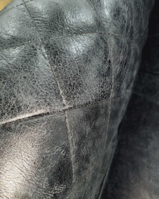 Черен кожен диван двойка - 100 % естествена кожа - телешки бокс