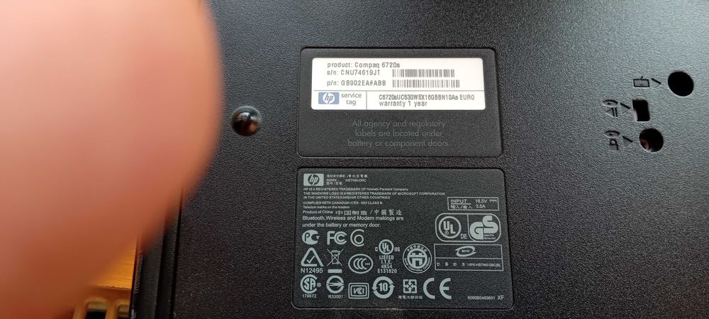 Vand leptop hp compaq 6720s