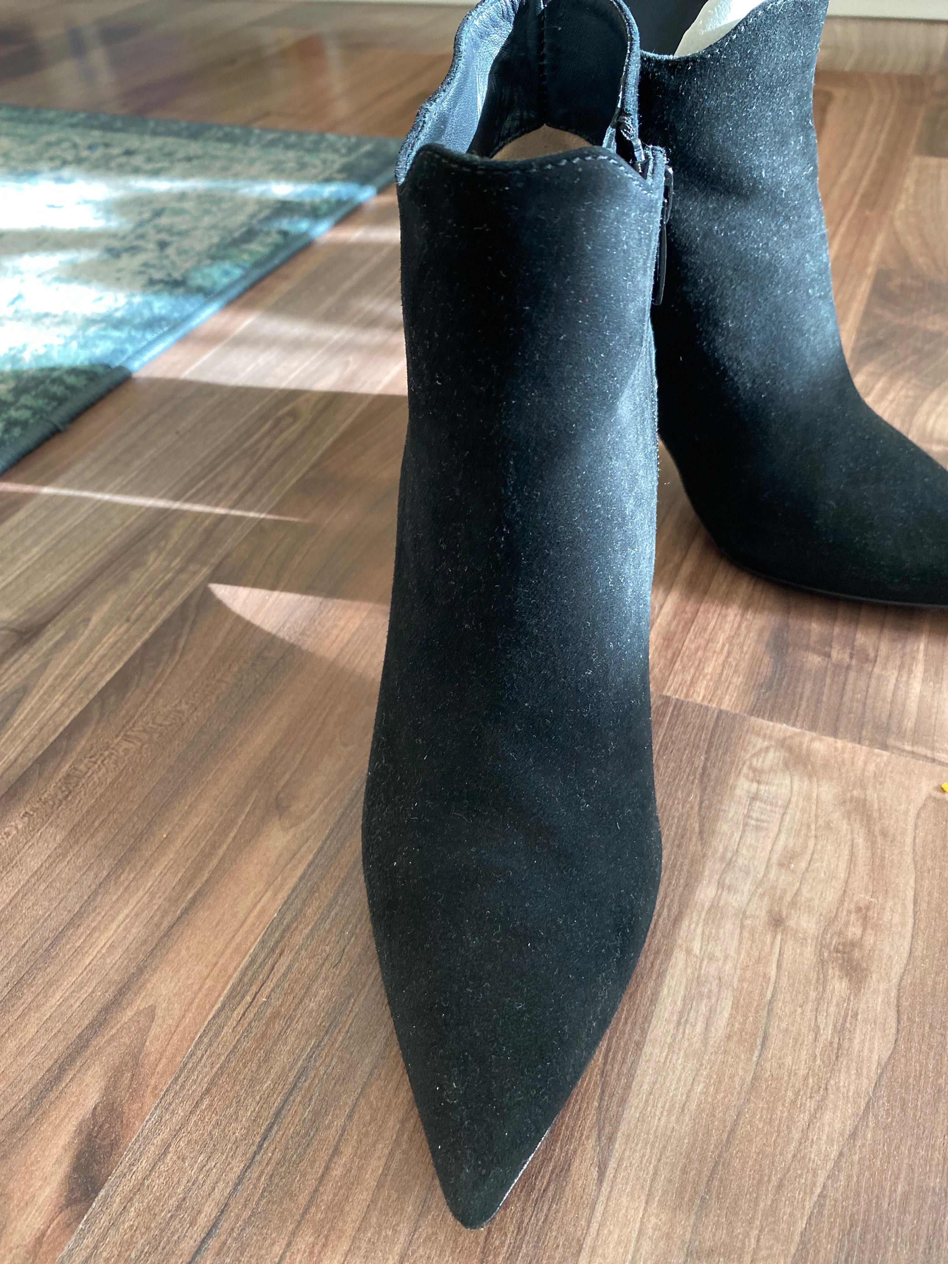 Ghete/ Botine Musette mar 35, negre, piele intoarsa