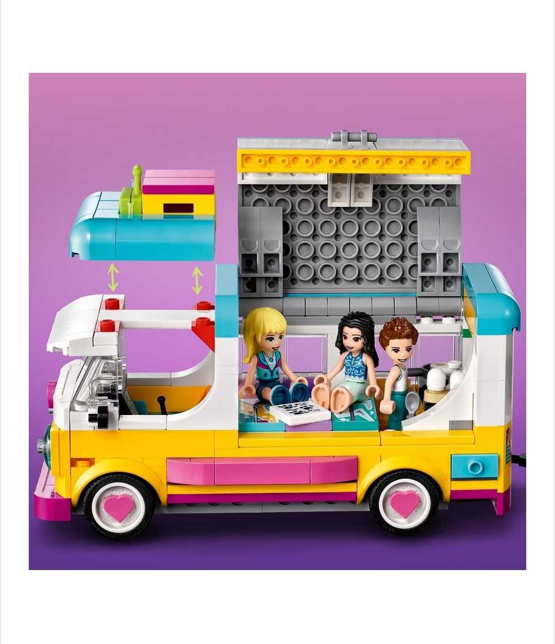 Lego Friends Furgoneta camping rulota barca cu panze 41681 6 7+ 8 ani