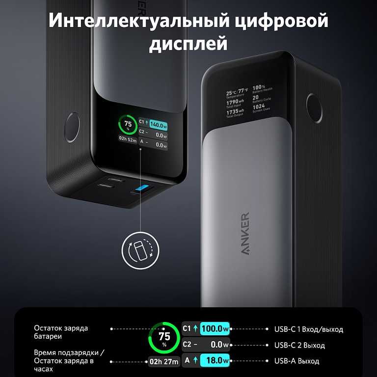 Anker 737 Power Bank (PowerCore 24K) внешний портативный аккумулятор